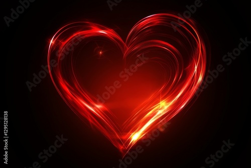 Radiaant red heart vector with glowing effect 