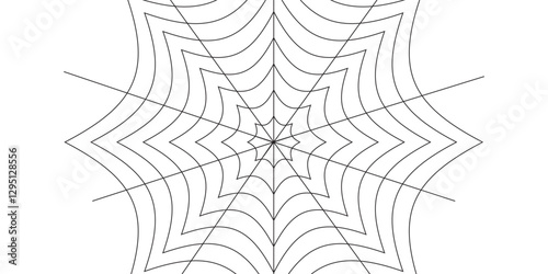 Hand drawn spiders web set on white background.