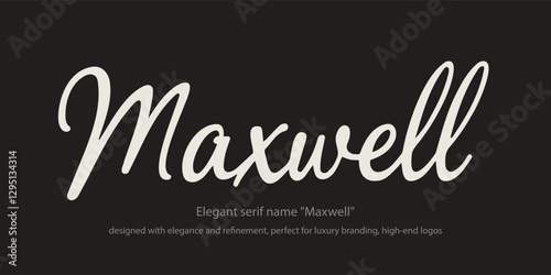 Sophisticated serif typeface 'Maxwell,' designed with elegance and refinement, perfect for luxury branding, high-end logos, and exquisite editorial designs, ideal for fashion, premium packaging