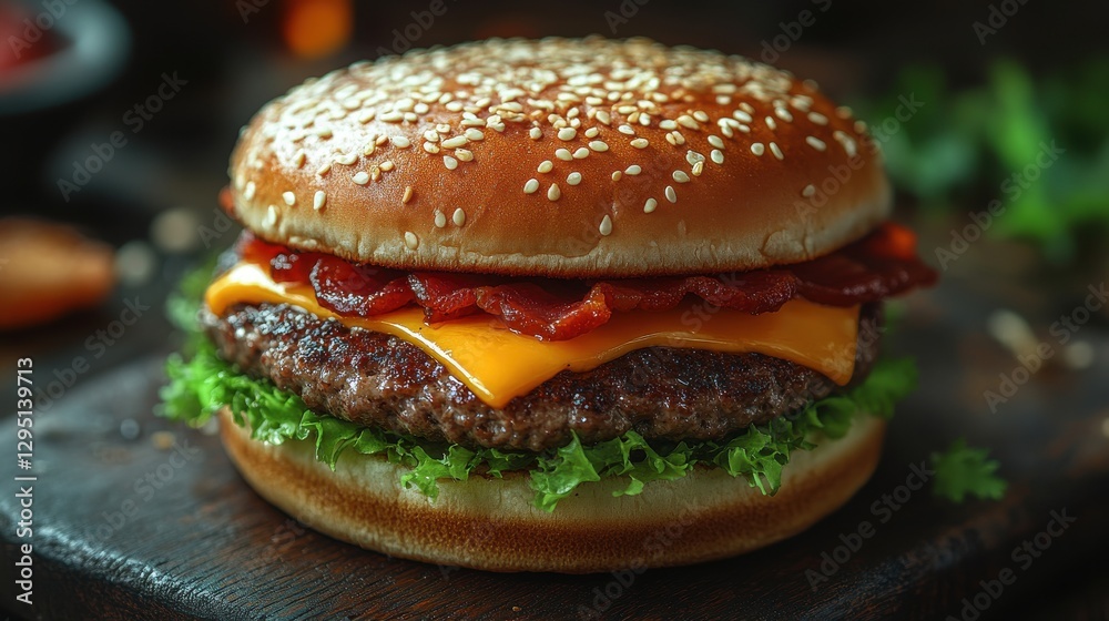cheeseburger with bacon isolated on transparent background cheeseburger with bacon isolated on transparent background