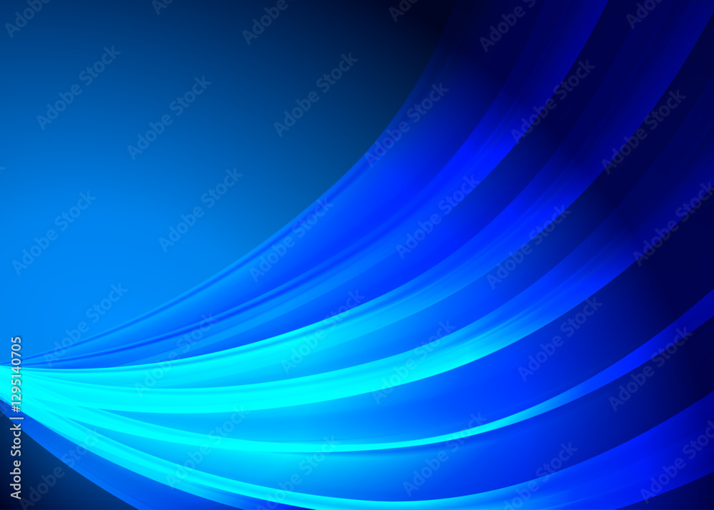 Naklejka premium Blue Abstract Flowing Wave Background