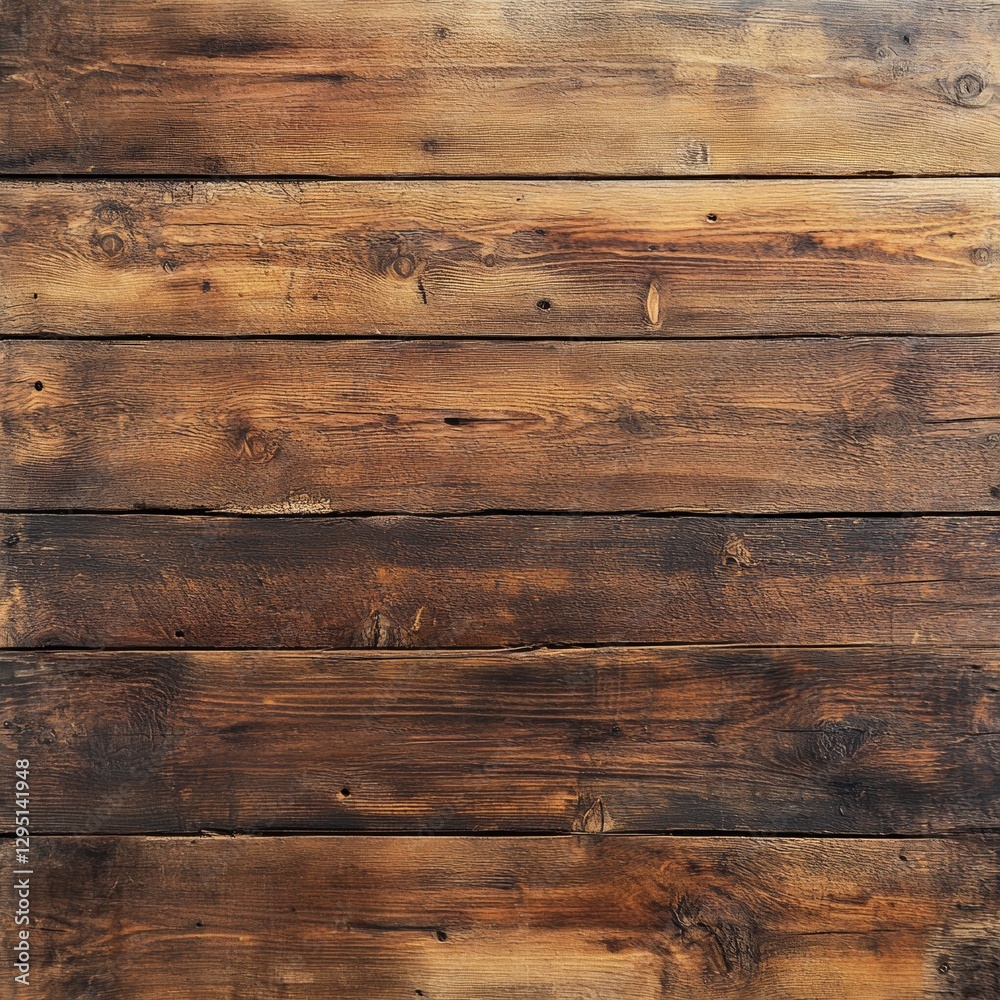 Naklejka premium Rustic wooden planks background with natural texture and warm brown tones