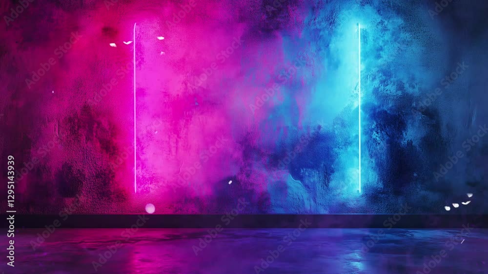plaster fine spray wall with light or neon seamless looping overlay 4k virtual video animation background