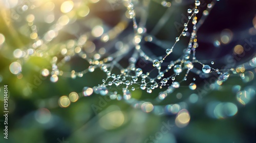 Dew Drops on Spider Web - Macro Nature Photography