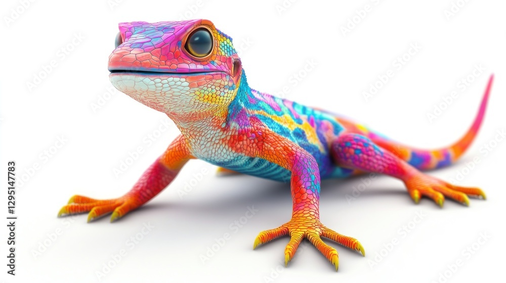 Obraz premium Colorful Lizard Looking Forward