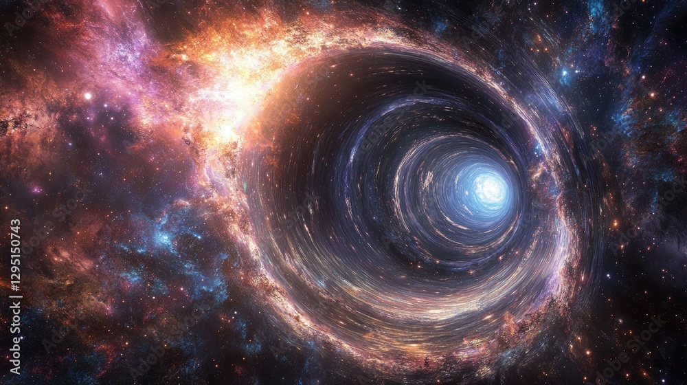 Breathtaking cosmic horizon with a luminous galaxy stretching across the infinite universe. Breathtaking cosmic horizon with a luminous galaxy stretching across the infinite universe.