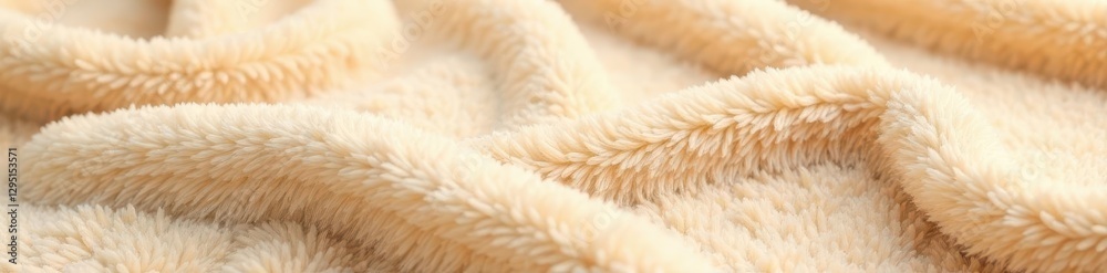 Fototapeta premium Subtle grain of a luxurious beige plush textile, tone, close-up, texture