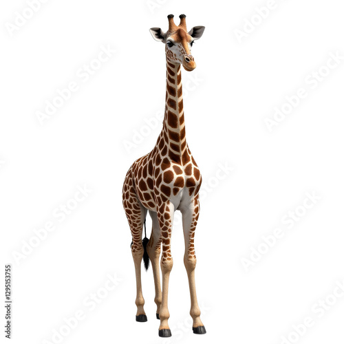 Giraffe standing with a transparent background