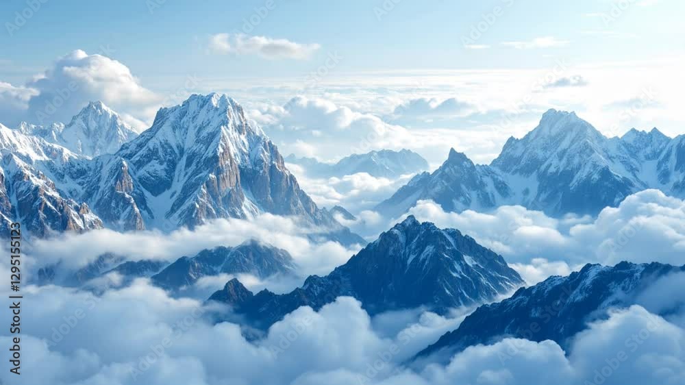 Natural scenery marvel at the grandeur of the mountains and the pure beauty of the clouds in the sky ai generative Natural scenery marvel at the grandeur of the mountains and the pure beauty of the clouds in the sky ai generative