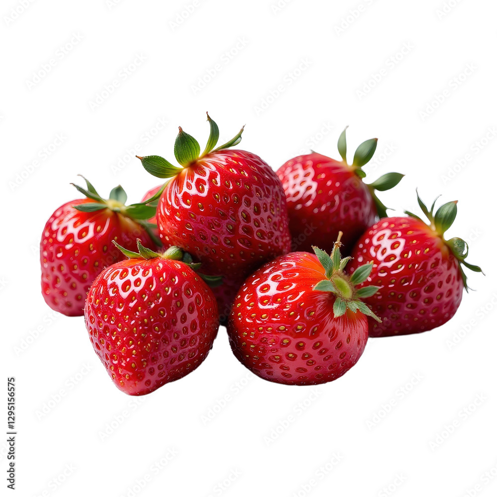 Heap of Fresh Red Strawberries, transparent background Heap of Fresh Red Strawberries, transparent background