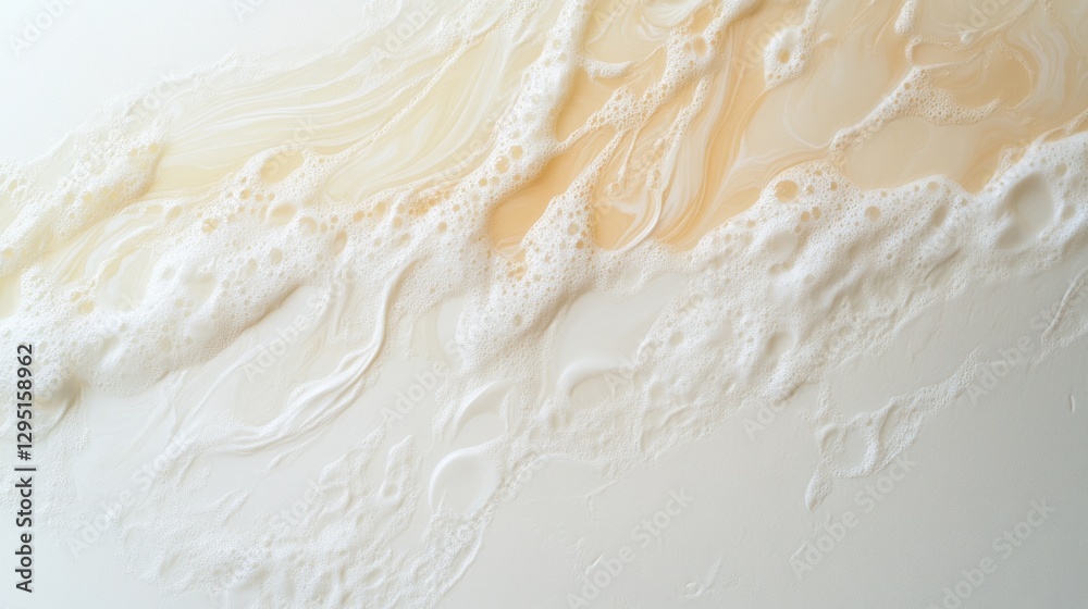 Abstract Foam and Liquid Swirl: A Textural Study in Cream and Beige Abstract Foam and Liquid Swirl: A Textural Study in Cream and Beige