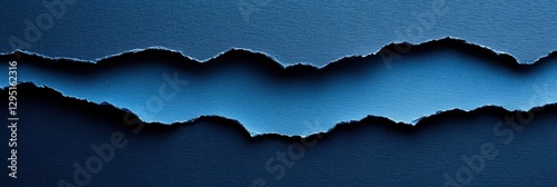 Torn Paper with Dark Blue Background and Lighter Blue Reveal