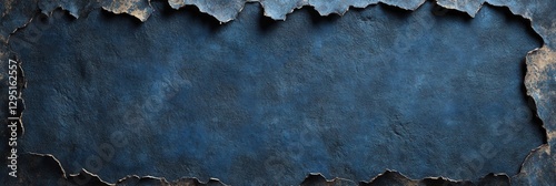 Dark Blue Textured Background with Torn Edges