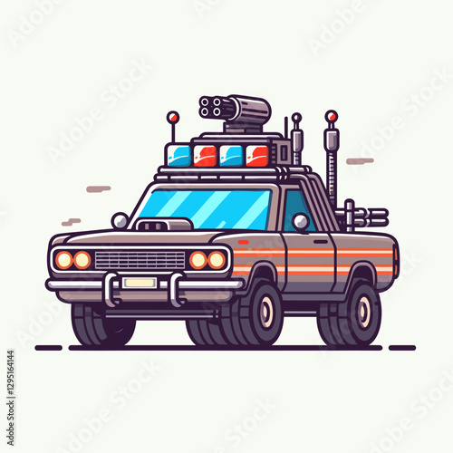 A flat design illustration of a luxury car, using minimalist elements to convey sophistication and modernity. Perfect for premium automotive advertisements.