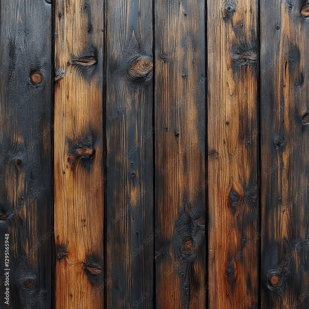 Rustic wooden planks with weathered texture and knots in natural brown tones Rustic wooden planks with weathered texture and knots in natural brown tones