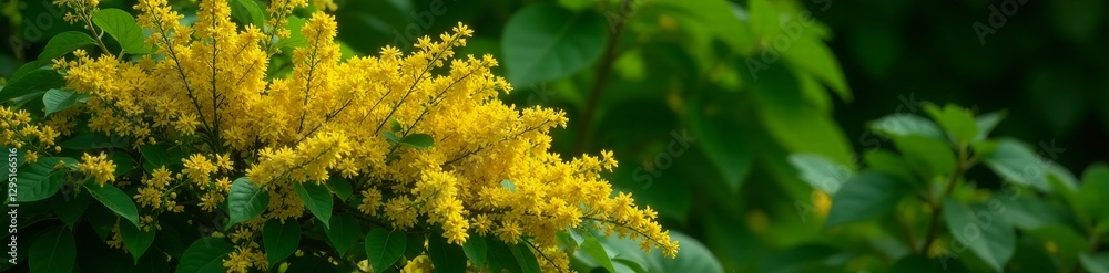 Cytisus x praecox allgold bush in full bloom against green foliage, botany, blossoms, lush Cytisus x praecox allgold bush in full bloom against green foliage, botany, blossoms, lush