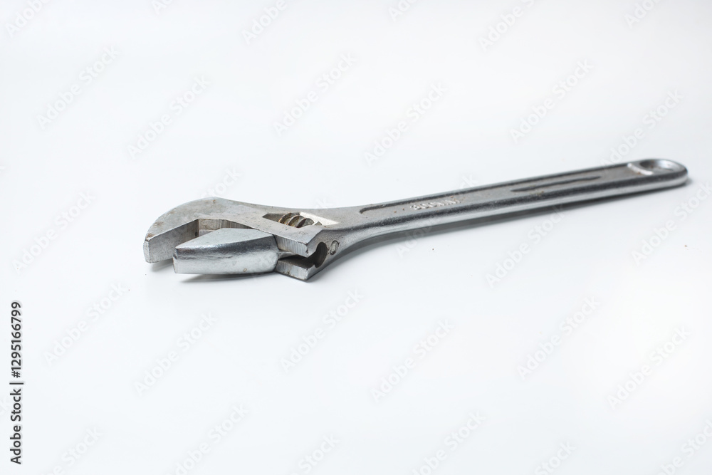 Adjustable wrench isolated on white background, monkey wrench Adjustable wrench isolated on white background, monkey wrench