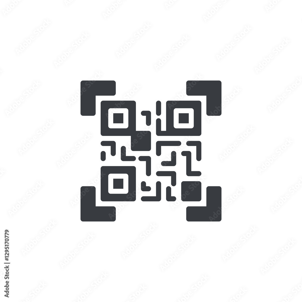 Square QR code vector icon Square QR code vector icon