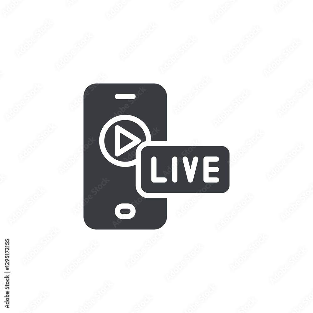 Phone screen with a video recording vector icon Phone screen with a video recording vector icon