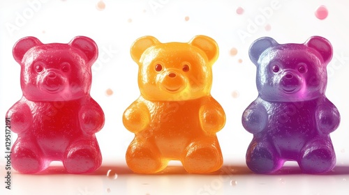 Wallpaper Mural jelly gummy bears isolated on transparent background catoon style Torontodigital.ca