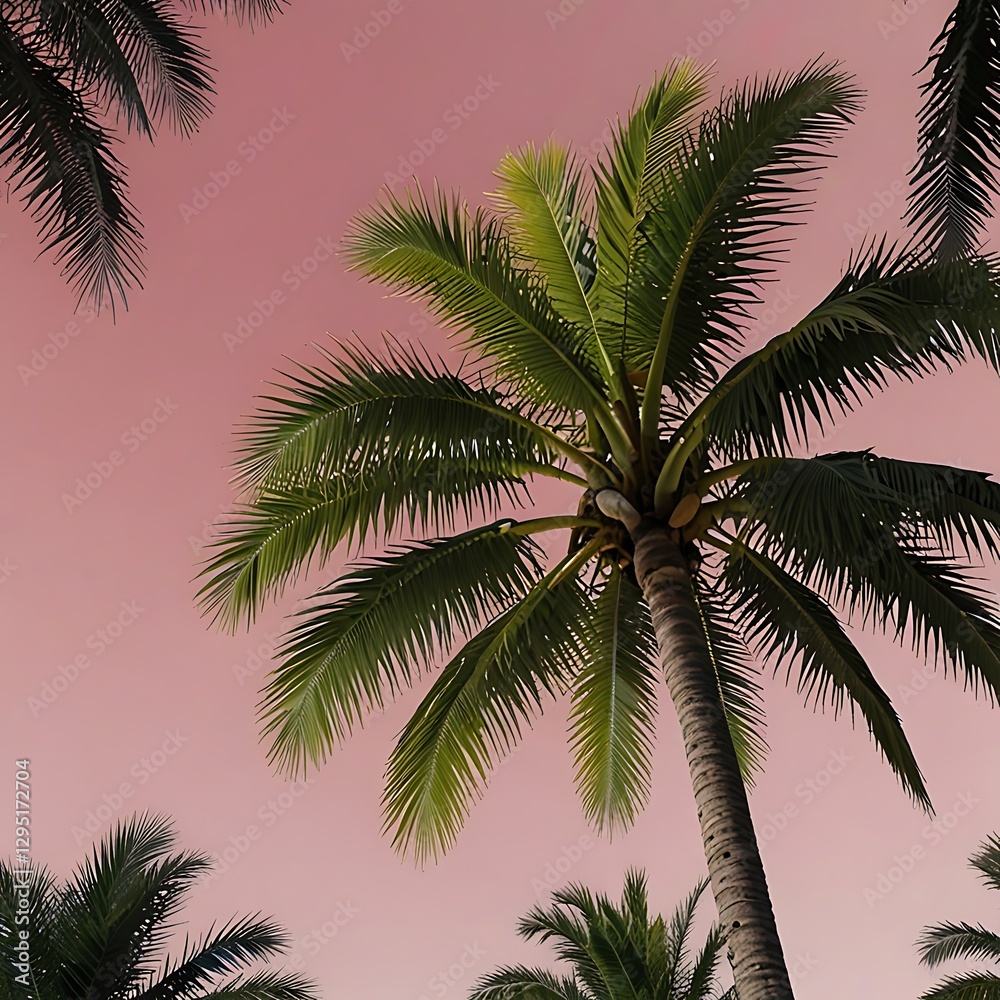 Fototapeta premium palm tree on blue sky