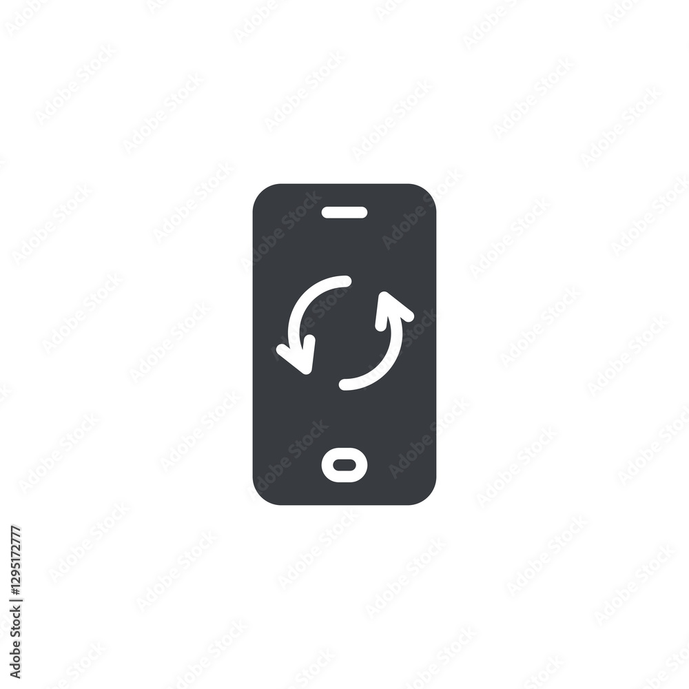 A phone with an exchange arrows vector icon A phone with an exchange arrows vector icon