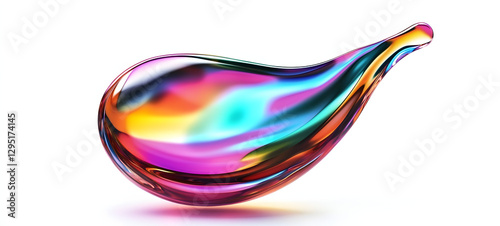 Colorful flowing liquid metal illustration