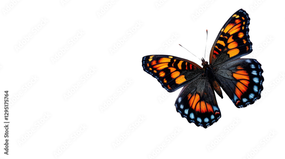 Naklejka premium Colorful butterfly flying with transparent background