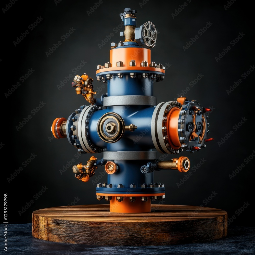 Studio shot of an oil well gas separator, isolated with soft lighting, creating a professional and versatile look, showing its ability to separate oil, gas, and water. Studio shot of an oil well gas separator, isolated with soft lighting, creating a professional and versatile look, showing its ability to separate oil, gas, and water.