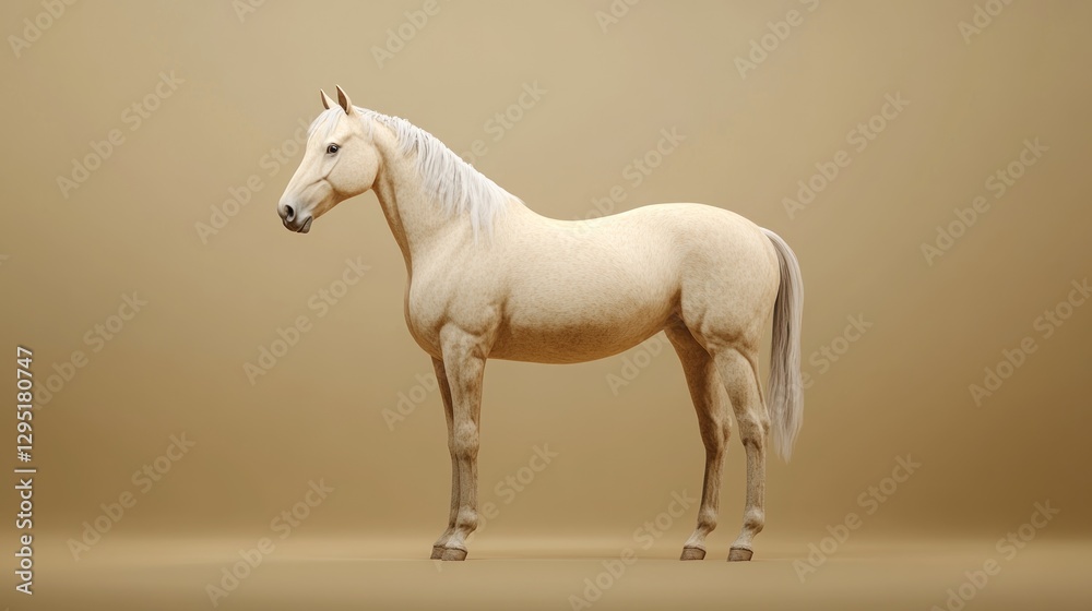 Fototapeta premium Cream Horse Profile Studio Shot