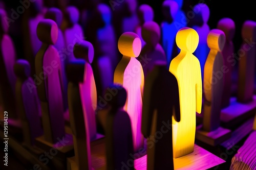 Recruitment and Teamwork in a Minimalistic Style. How Wooden Figures Depict Human Resources and the Best Candidate Selection Process.