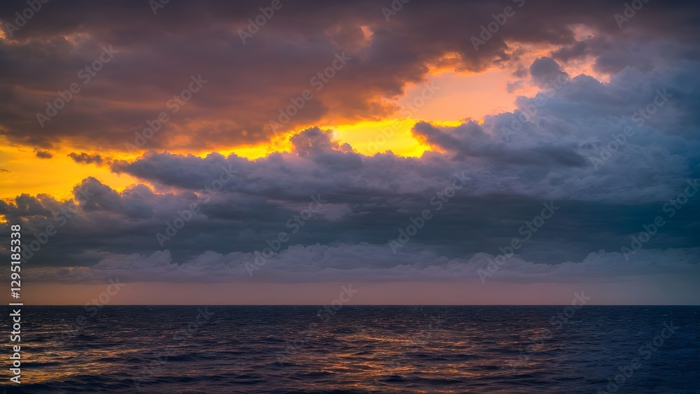 a calm sunset view of the sea a calm sunset view of the sea