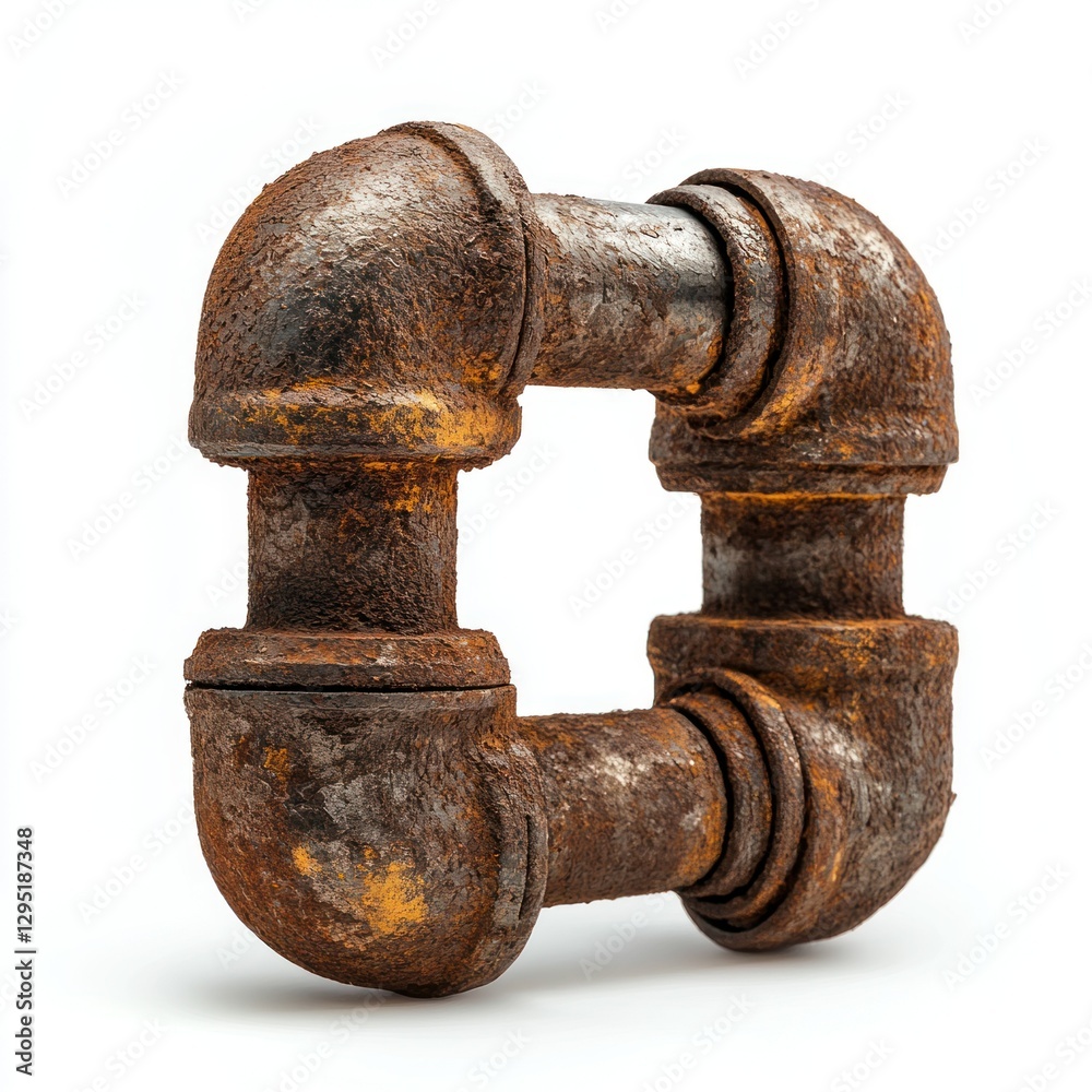 High-resolution image of an oil pipeline elbow joint against a white backdrop, perfect for e-commerce, catalogs, and promotional content, showcasing its bend flexibility and durability High-resolution image of an oil pipeline elbow joint against a white backdrop, perfect for e-commerce, catalogs, and promotional content, showcasing its bend flexibility and durability