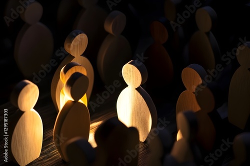 Recruitment and Teamwork in a Minimalistic Style. How Wooden Figures Depict Human Resources and the Best Candidate Selection Process.