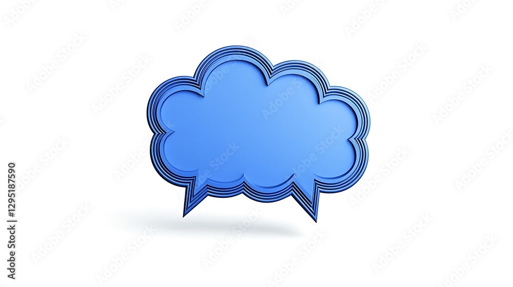 3D Render of a Blue Speech Bubble on White Background AI Generated 3D Render of a Blue Speech Bubble on White Background AI Generated