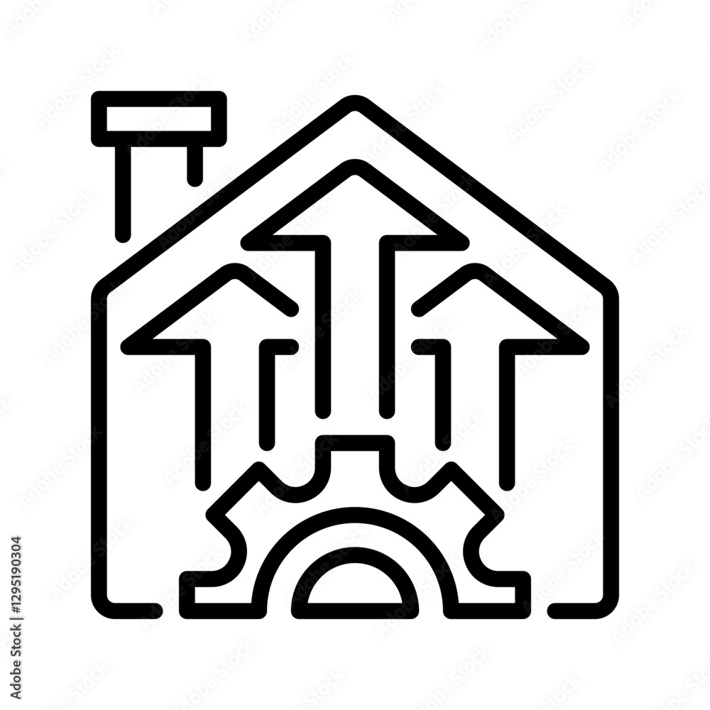 Property Value Growth line icon. Universal creative premium symbol. Vector sign icon logo template. Vector illustration Property Value Growth line icon. Universal creative premium symbol. Vector sign icon logo template. Vector illustration