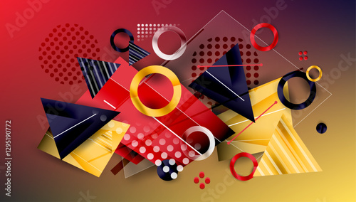 Abstract background geometric design with colorful gradients