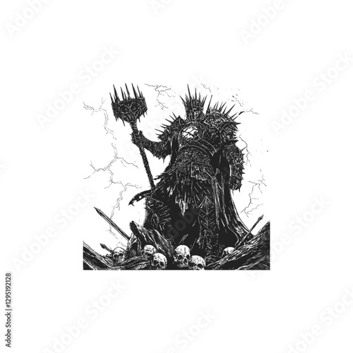 mighty executioner design vector template illustration