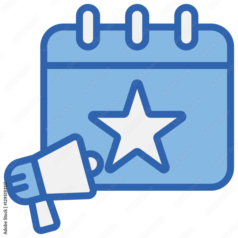 Event Promotion Blue White Icon Event Promotion Blue White Icon