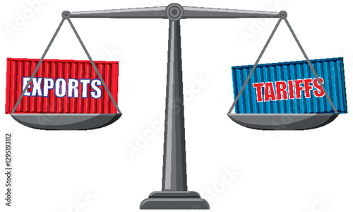 Balancing Exports and Tariffs Illustration