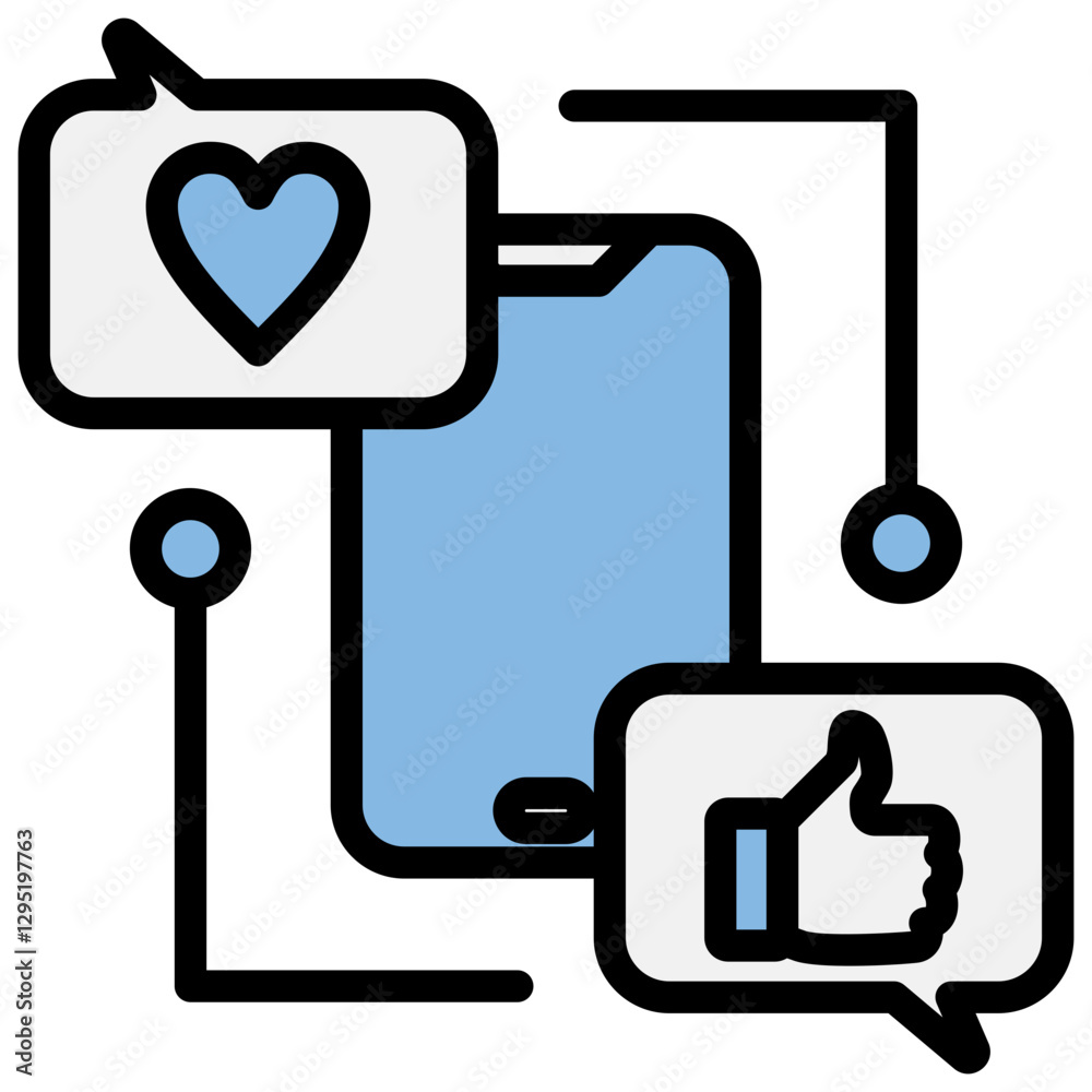 Digital Engagement Blue Black Icon Digital Engagement Blue Black Icon