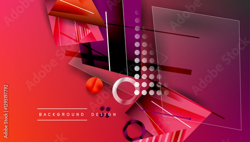 Abstract background geometric design with colorful gradients