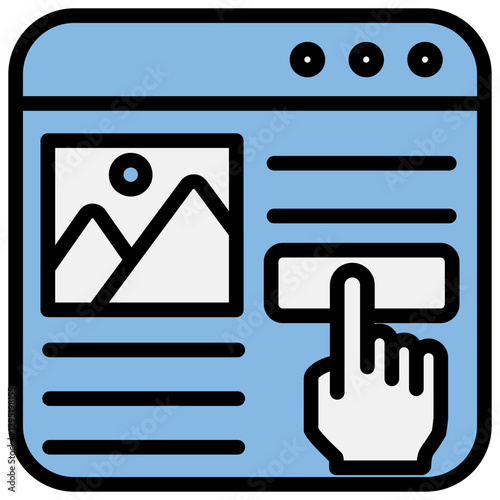Interactive Content Blue Black Icon