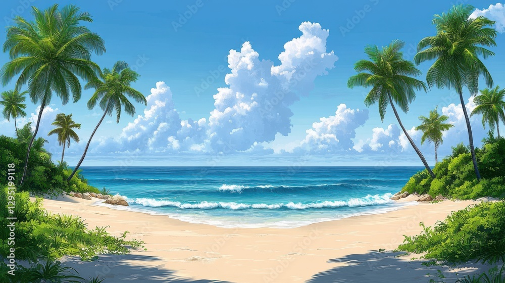sea and beach background catoon sea and beach background catoon