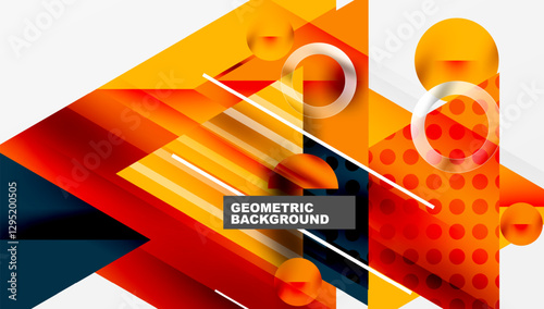 Modern geometric background - overlapping triangles with smooth gradients and semi-transparency