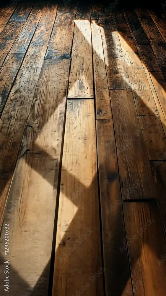 Sunlight on reclaimed wood floor, interior, shadows, texture Sunlight on reclaimed wood floor, interior, shadows, texture
