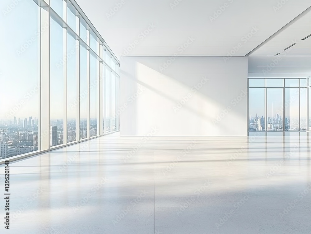 Empty Modern Office Space with City View Empty Modern Office Space with City View