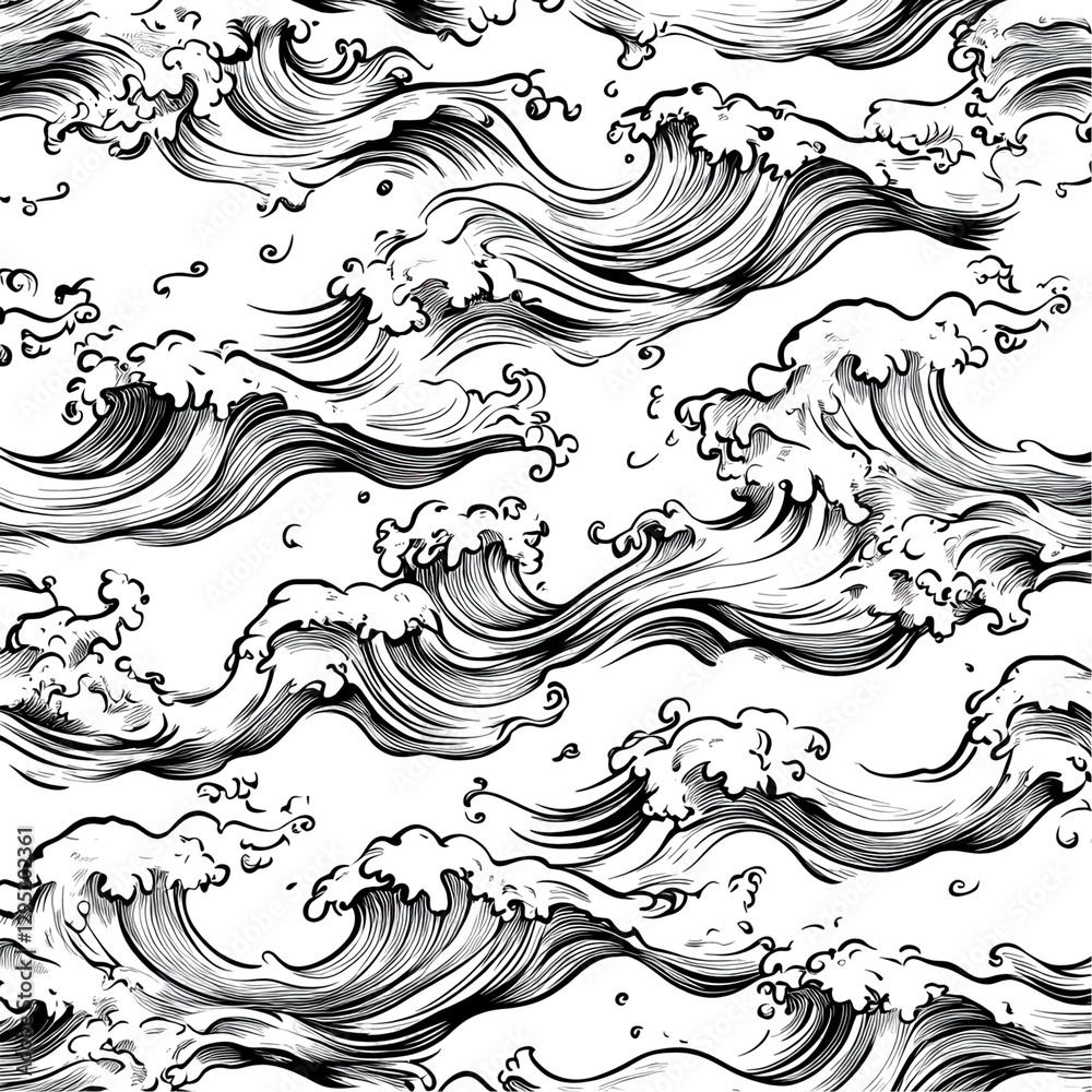 An abstract pattern of swirling waves in black and white tones, perfect for design use. transparent background An abstract pattern of swirling waves in black and white tones, perfect for design use. transparent background