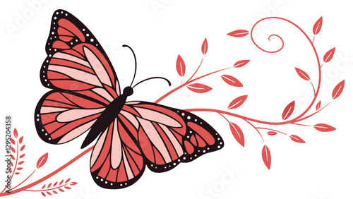 red beauty butterfly insect