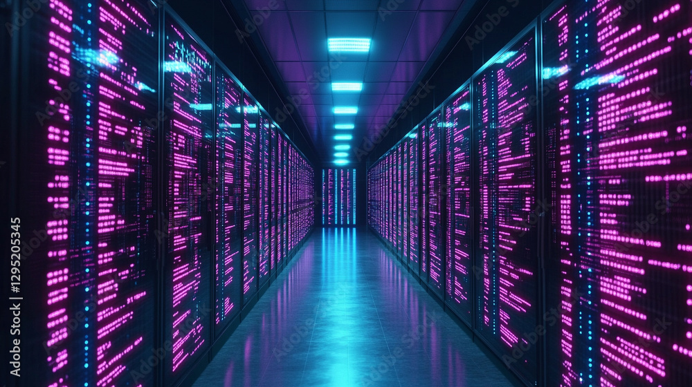 Obraz premium A conceptual digital representation of AI-driven quantum machine learning models analyzing climate data and optimizing energy efficiency, symbolizing innovation, sustainability, and advanced computing